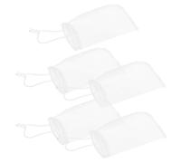 DIYEAH Lot de 5 Paquet Filtrants en Maille de Nylon 180 Μm à Cordon pour Aquarium, Paquet Réutilisables Ultra Fins pour Filtration D’Eau, Compatibles Charbon Actif et Bio-média,