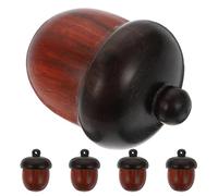 DIYEAH Lot de 5 Pendentifs en Bois Naturel de Gland Ouvrables Breloques DIY pour Création de Bijoux d'Automne et Noël Médaillons Écologiques en Bois Dur avec Trou Suspendre