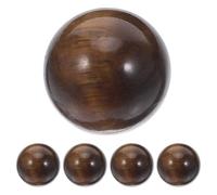 DIYEAH Lot de 5 perles rondes œil de tigre de 16 mm, en cristal naturel, sans trou, en pierre lisse, pour la fabrication de bijoux, colliers et bracelets.
