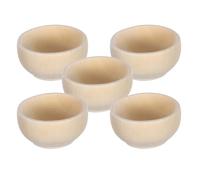DIYEAH Lot de 5 petits bols en bois non peints, parfaits pour les projets de bricolage, la peinture, la décoration, les jouets Montessori, bols en bois pour collations et sauces, bords lisses