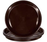 DIYEAH Lot de 5 Plateaux Ronds en Plastique Café pour Pots de Fleurs Diamètre Intérieur 26 CM Soucoupes pour Pots de Fleurs d'Intérieur et d'Extérieur pour Jardin Balcon et Rebord de