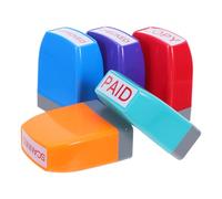 DIYEAH Lot de 5 tampons de bureau pour entreprises : Tampons « Scann頻, « Approuv頻, « Pay頻, « Copie vérifiée » - Kit auto-encreur pour collègues et agendas de travail.