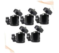 DIYEAH Lot de 5 Têtes Sphériques pour Smartphone, Support 1/4 Vis, Plateforme Panoramique Amortie Légère en Métal, Compatible Trépied Photo, Fixation Polyvalente Noire