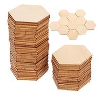 DIYEAH Lot De 50 Pièces Hexagonales En Bois De Hêtre 50mm Pour Bricolage En Bois Décoration Suspendue Unisexe Fête Anniversaire Mariage Noël Artisanat Créatif