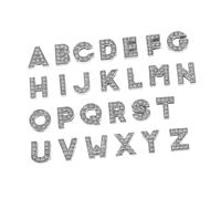 DIYEAH Lot De 52 Pendentifs Lettre Soi-même 8 Mm Strass Argentés Breloques En Alliage 2 Pcs Par Lettre Pour Bracelet Diy Bijoutiers Artisanat Présent Créatif