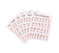 DIYEAH Lot de 6 Affiches D'apprentissage Asl Alphabet Langue des Signes Américaine, Format Mural Papier Résistant, Décor Éducatif pour École la Maison et Salle de arçon