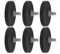 DIYEAH Lot de 6 Aimants de Fixation Robustes M6 Revêtement en Caoutchouc Base Magnétique Antidérapante D43 Support de Montage pour Éclairage de Voiture et Accessoires Vidéo Usage