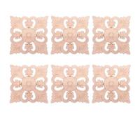 DIYEAH Lot de 6 appliques d'angle en bois sculpté pour porte | Plaques décoratives d'angle pour porte, mur, miroir, cheminée, escalier, armoire, commode, lit, penderie, décoration