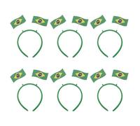 DIYEAH Lot De 6 Bandeaux Supporter Football BréSilien Aux Couleurs Du Drapeau BréSilien LéGers Et Confortables Accessoires De Coiffure CréAtifs Pour FêTe Carnaval Et RéVeillon Du Nouvel an