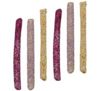 DIYEAH Lot de 6 Bâtonnets à Mâcher en Herbe Mixte pour Lapins, Cochons D’Inde, Chinchillas et Hamsters - Friandises Naturelles pour Dents, Jouets à Mâcher Résistants pour Petits Animaux