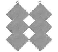 DIYEAH Lot de 6 Bouchons de Vidange en Silicone Souple 15x15 Cm Gris avec Système Suspendre, Coussinet Anti-Odeur pour Drain de Sol, Évier Cuisine et Buanderie, Tapis de Drainage