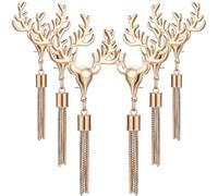 DIYEAH Lot de 6 Boucles Décoratives Cerf en Métal Couleur Or Clair Pendentifs Pompon pour Paquet à Main Accessoires pour Paquet Élégants et Multifonctions Décoration et Porte-Clés