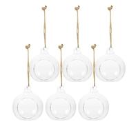 DIYEAH Lot de 6 Bougeoirs Suspendus en Verre Transparent 6 CM pour Micro-Paysages et Plantes Hydroponiques Jardinières Suspendues Décoratives pour Intérieur