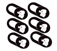 DIYEAH Lot De 6 Caches-Objectif De Webcam Éléphant pour Ordinateur Portable Et Tablette, Curseur De Couverture en Abs Léger Et Fin, Protection Anti-espionnage, Compatible Vie Privée Domestique, Blanc