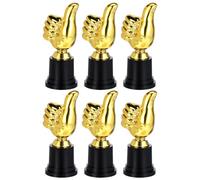 DIYEAH Lot de 6 Coupes Trophées en Plastique Forme Pouce pour Garçon et Filles, Décoration Créative et Trophée de Compétition, pour Sport, Danse et Fête Scolaire, Taille Moyenne,
