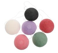 DIYEAH Lot de 6 Éponges Naturelles Visage Éponges Nettoyantes Exfoliantes Douces, Réutilisables, Multi-couleurs, pour Démaquillage et Soin Peau Quotidien Couleur Couleur Aléatoire