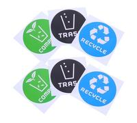 DIYEAH Lot de 6 Étiquettes Autocollantes Couleur pour Tri des Déchets, Résistantes et Faciles à Nettoyer, Autocollants Recyclage pour Poubelles de Bureau et Maison, Marqueurs Adhésifs