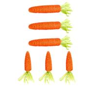 DIYEAH Lot de 6 Jouets à Mâcher pour Chats de Carotte, Corde de Papier Solide, 3 Grandes et 3 Petites Pièces, Jouets Interactifs pour Animaux de Compagnie, Divertissement et Stimulation
