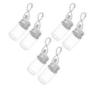 DIYEAH Lot de 6 Porte-clés Mini Flacons en Verre Transparent 7 ML, Pendentifs de Fiole Cylindrique pour DIY, Décoration Mariage, Bouteilles à Souhaits, Accessoires Créatifs et Présents