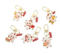 DIYEAH Lot de 6 Porte-clés Nouvel an Lunaire 2027, pendentifs pour Sac | Porte-clés mouton en métal, mignon -clés animal pour sac à dos, sac à main et cadeaux de Noël et du Nouvel An