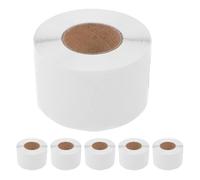 DIYEAH Lot de 6 rouleaux d'autocollants ronds blancs vierges pour scellage d'enveloppes, de courrier, d'emballages, pour travaux manuels, organisation et utilisation en classe, 500