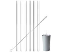 DIYEAH Lot de 6 set de Pailles en Silicone Réutilisables Transparentes avec Goupillon de Nettoyage pour Maison et Fêtes Adaptées aux Boissons Froides et Chaudes Écologiques et