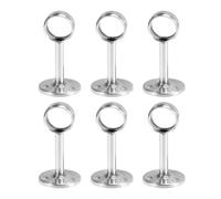 DIYEAH Lot de 6 Supports de Tringle de Placard en Acier Inoxydable 25 MM Haute Résistance Finition Argentée pour Installation Murale de Garde-Robe Suspendre de Vêtements