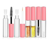 DIYEAH Lot de 6 Tubes de Mascara Vides Roses Rechargeables avec Applicateurs, Flacons Cosmétiques Transparents pour Diy, Adaptés aux Gloss et Eye-liner, pour Voyages et Maquillage