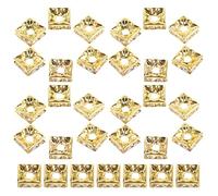 DIYEAH Lot de 60 perles intercalaires carrées dorées pour la fabrication de bijoux, perles cubiques en strass scintillants pour bricolage, bracelets, colliers et boucles d'oreilles.