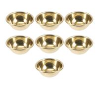 DIYEAH Lot de 7 Bols D'offrande Bouddhistes en Laiton, 9 Cm, Couleur Jaune, Tasses Sacrées pour Temple Bouddhiste, Récipient D'eau et Bol de Culte pour Contemplation et Rituels