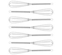 DIYEAH Lot de 7 Fouets à Pâte en Acier Inoxydable pour Mélangeur de Teinture Capillaire Poignée Lisse, Outil Professionnel pour Battre et Mélanger la Préparation Colorante