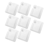 DIYEAH Lot de 8 Assiettes à Raviolis Carrées en Polypropylène Blanc avec Porte-sauce Intégré, Plateau de Service Divisé pour Frites et Snacks, Ensemble Réutilisable pour Apéritifs