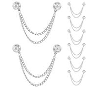 DIYEAH Lot de 8 épingles à vêtements magnétiques en métal avec chaîne, pinces à boutons magnétiques multi-usages pour fixer les pantalons longs, les jambes, les chemises et les manches