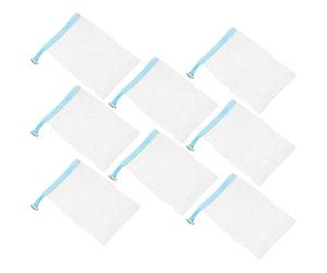 DIYEAH Lot de 8 Filets Exfoliants Visage en Tissu Portable pour Nettoyage et Mousse, Voyage et Usage Général