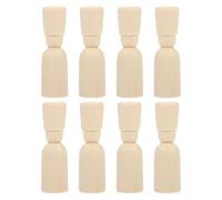DIYEAH Lot de 8 petites figurines en bois personnages en bois pour loisirs créatifs, jeux d'échecs, décorations de gâteaux - Figurines vierges en lisses et sans danger pour les activités