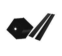 DIYEAH Lot De 8 Tapis De Protection Pour Cuisinière À Gaz Protection Universelle Et Réutilisable En Ptfe Noir