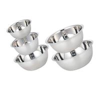 DIYEAH Lot de Cinq Grands Bols Mélangeurs en Acier Inoxydable | Usage la Cuisine et Extérieur, Rangement Simple, Transport Facile, Nettoyage Aisé, Finition Argentée