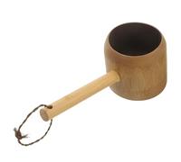 DIYEAH Louche de Bain en Bambou Naturel Gobelet de Rinçage Ergonomique Sauna Tasse d'Eau Polyvalente pour Rincer les Cheveux à la Maison Accessoire Solide pour Salle de Bain et