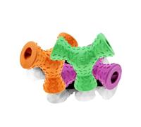DIYEAH Mâcher pour Chien à 3 Trous en Caoutchouc Naturel Distributeur de Nourriture et Friandises Nettoyage des Dents Triangulaire Solide pour Jeu et Mastication Couleur Aléatoire