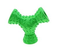 DIYEAH Mâcher pour Chien à 3 Trous en Caoutchouc Naturel Distributeur de Nourriture et Friandises pour Nettoyage des Dents Forme Triangulaire Résistante Jeu Couleur Couleur Aléatoire