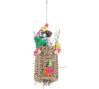 DIYEAH Mâcher Suspendu, Nourriture Recherche Perroquet | Cage D’oiseau, en Papier Tressé et Corde Coton, Accessoires Métal, Usage Quotidien Couleur Aléatoire