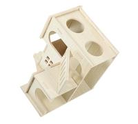 DIYEAH Maison Bois pour Hamster et Petits Animaux Cachette et Résistante pour Cochon Rat et Lapin Nain Tunnel Multifonction Sécurisé et Confortable