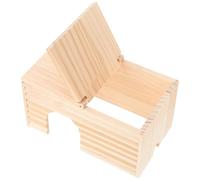 DIYEAH Maison Bois pour Hamster Petit Animal Cachette Confortable pour Sommeil et Jeu Accessoire Rongeurs Nain sans Odeur Facile à Nettoyer Cadeau pour Petits Compagnons