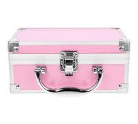 DIYEAH Mallette de Maquillage en Alliage D'aluminium Petit Format Rose, Trousse de Rangement Cosmétique Portable Compartiments, Organiseur de Produits de Beauté et Accessoires