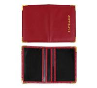 DIYEAH Manchon De Protection Pochette Cartes Crédit en Cuir PU Rouge Foncé Fonction Protection Voyage Bureau Format Compact