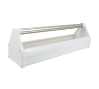 DIYEAH Mangeoire pour Oiseaux en Plastique Renforcé 40 CM Auge Anti-Éclaboussures Blanche Bol à Rainures pour Alimentation Pigeons et Volailles Alimentation Pratique en Cage