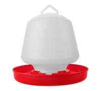 DIYEAH Mangeoire pour Poulets en Plastique Blanc Structure Stable et Protection Solaire, Design Créatif de Auge, pour Alimentation Extérieure des Volailles