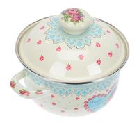 DIYEAH Marmite à Ragoût en Émail Épais 18 CM Casserole Multifonctionnelle à Double Poignée pour Cuisson sur Gaz et Induction Pot Ménager Résistant Haute Température pour Soupe et