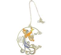 DIYEAH Marque-page Vintage Métal Style Chinois Avec Motif Oiseau Mythique Creux Et Pendentif Pour Bureau Ou École