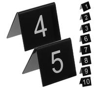 DIYEAH Marqueurs Triangulaires et Design Simple Lot de 10 en Acrylique Noir Numéro de Table Pratique pour Scène de Crime pour Décorations et Jeux D'enquête